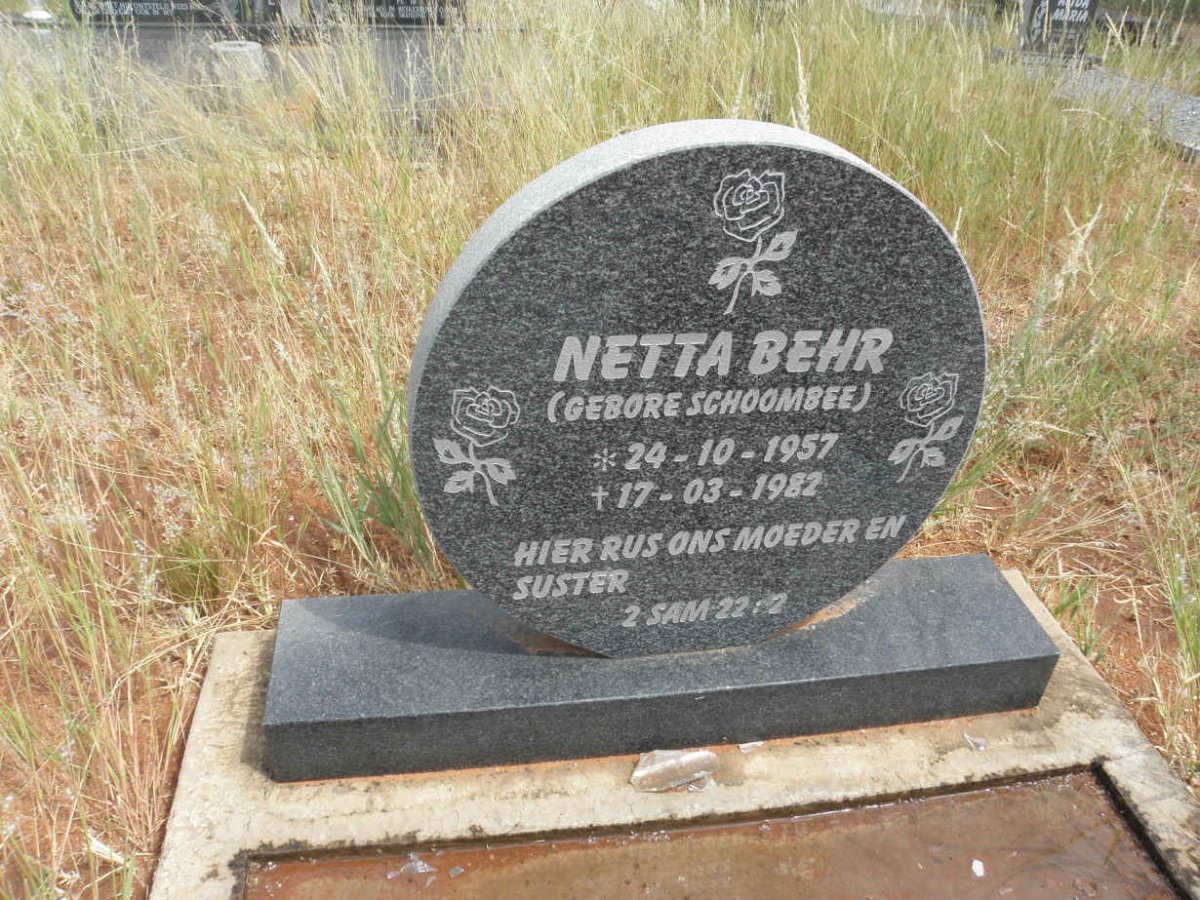 BEHR Netta nee SCHOOMBEE 1957-1982