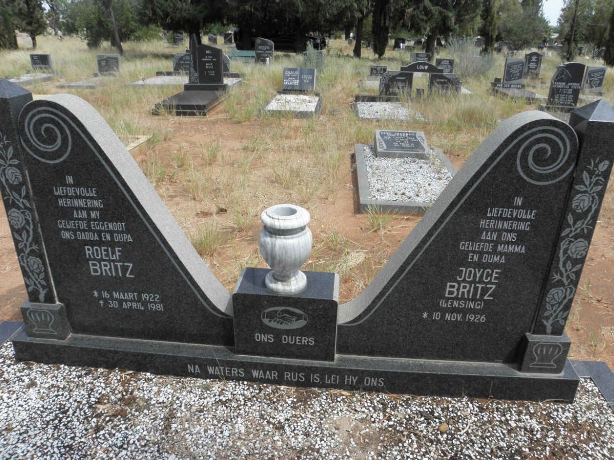 BRITZ Roelf 1922-1981 &amp; Joyce LENSING 1926-