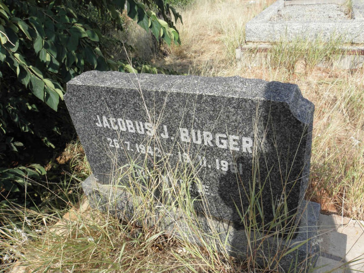 BURGER Jacobus J. 1942-1961