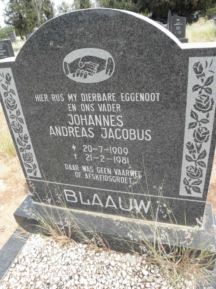 BLAAUW Johannes Andreas Jacobus 1909-1981
