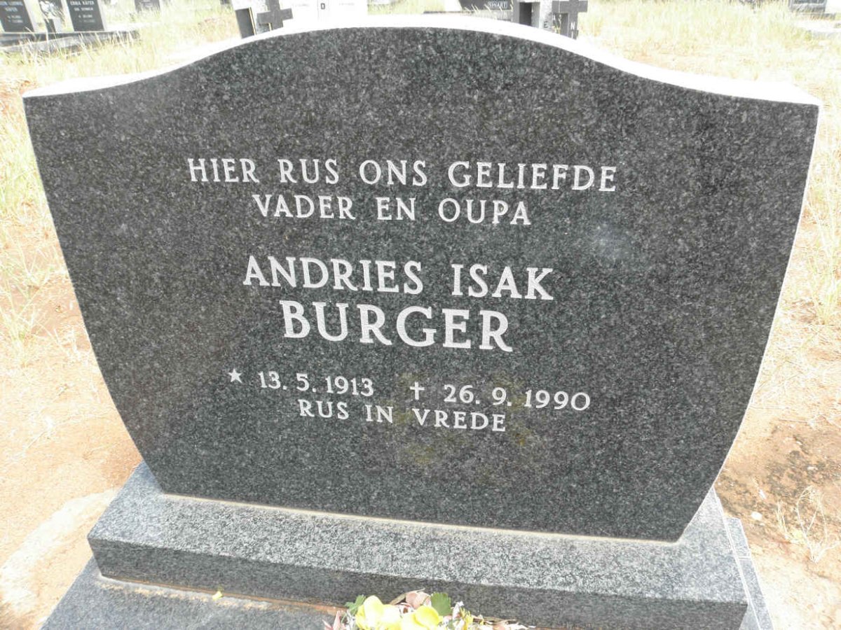 BURGER Andries Isak 1913-1990