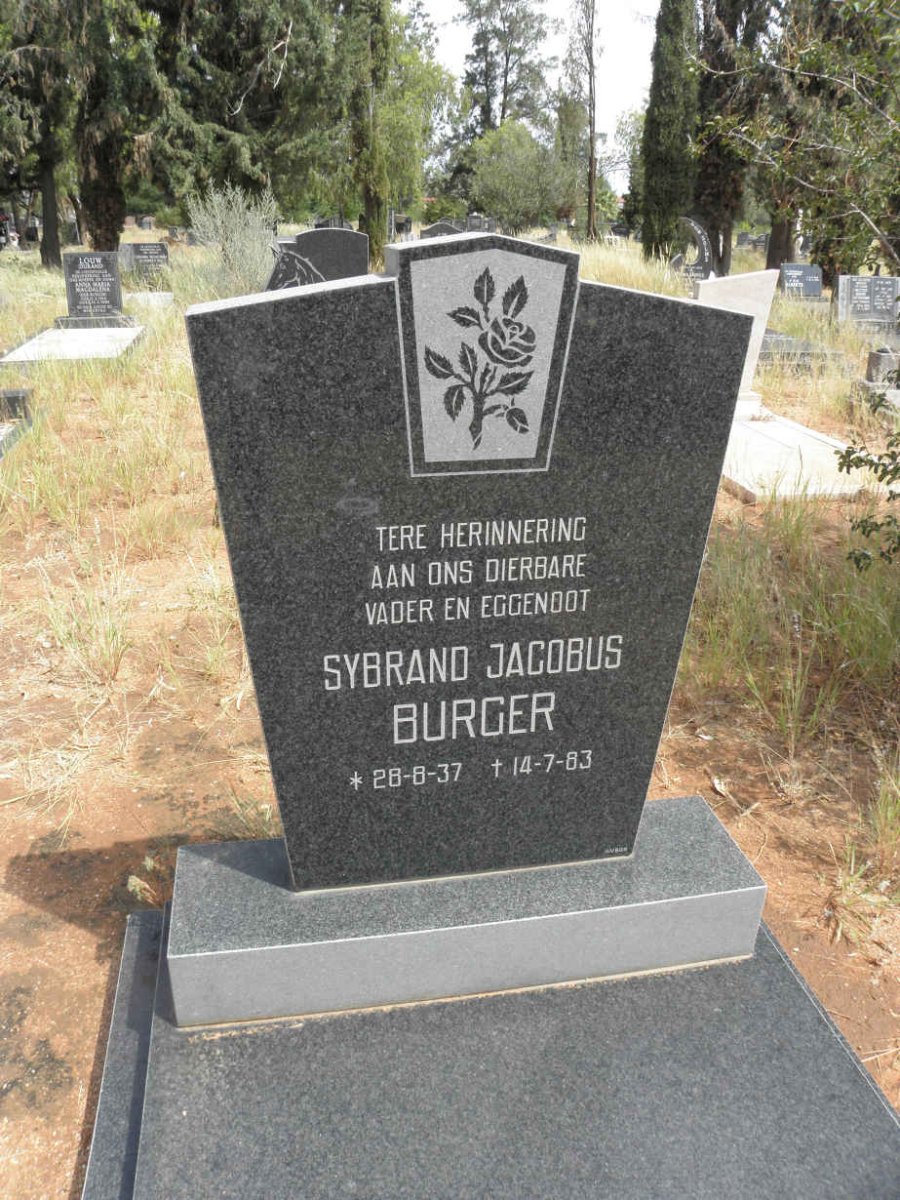 BURGER Sybrand Jacobus 1937-1983