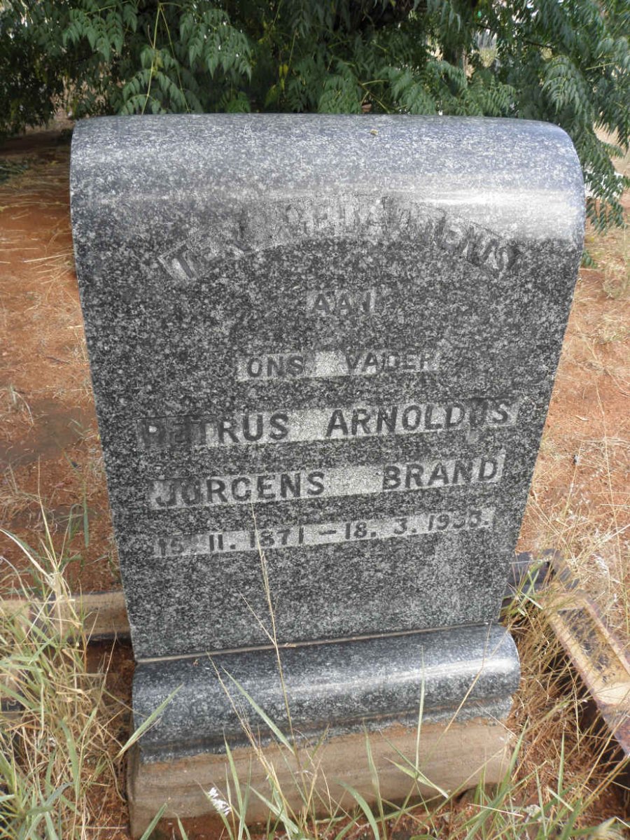 BRAND Petrus Arnoldus Jurgens 1871-1953