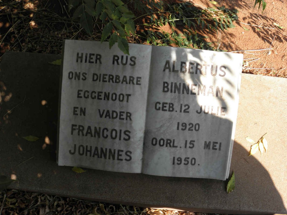 BINNEMAN Francois Johannes Albertus 1920-1950