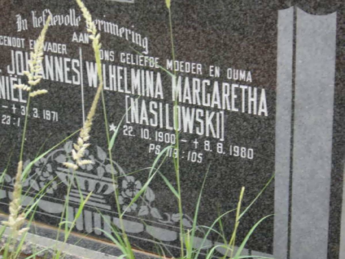 BRAND Wilhelmina Margaretha nee NASILOWSKI 1900-1980