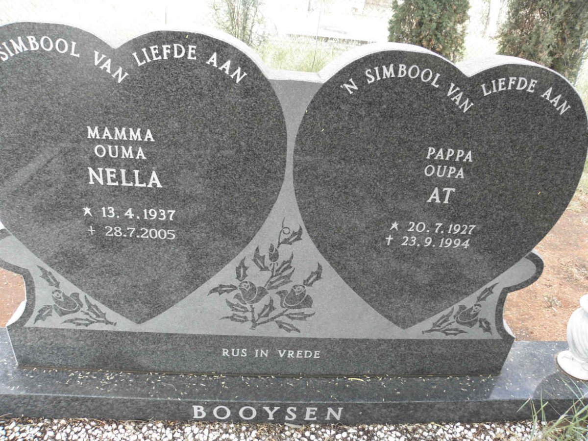 BOOYSEN At 1927-1994 &amp; Nella 1937-2005