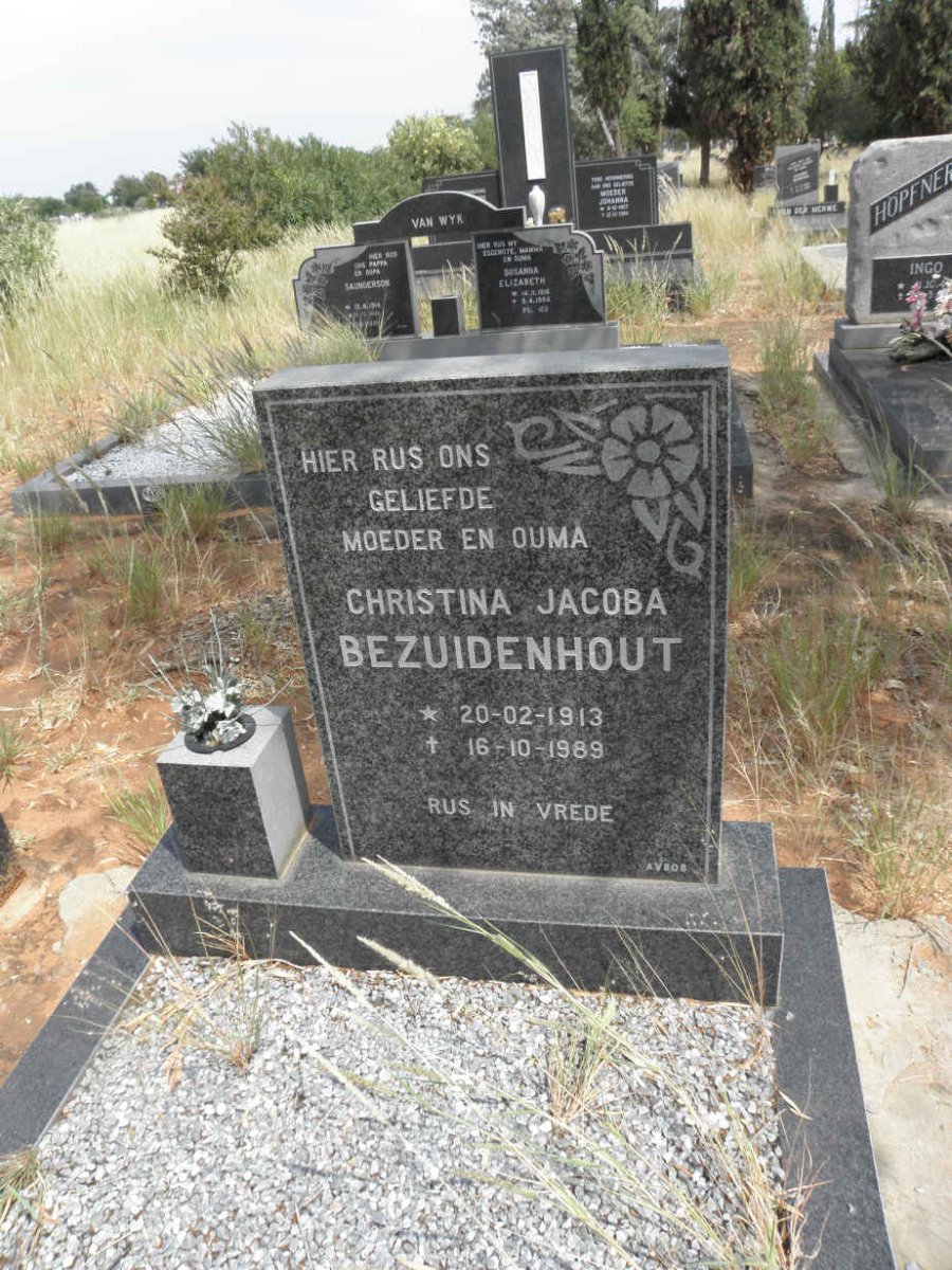 BEZUIDENHOUT Christina Jacoba 1913-1989