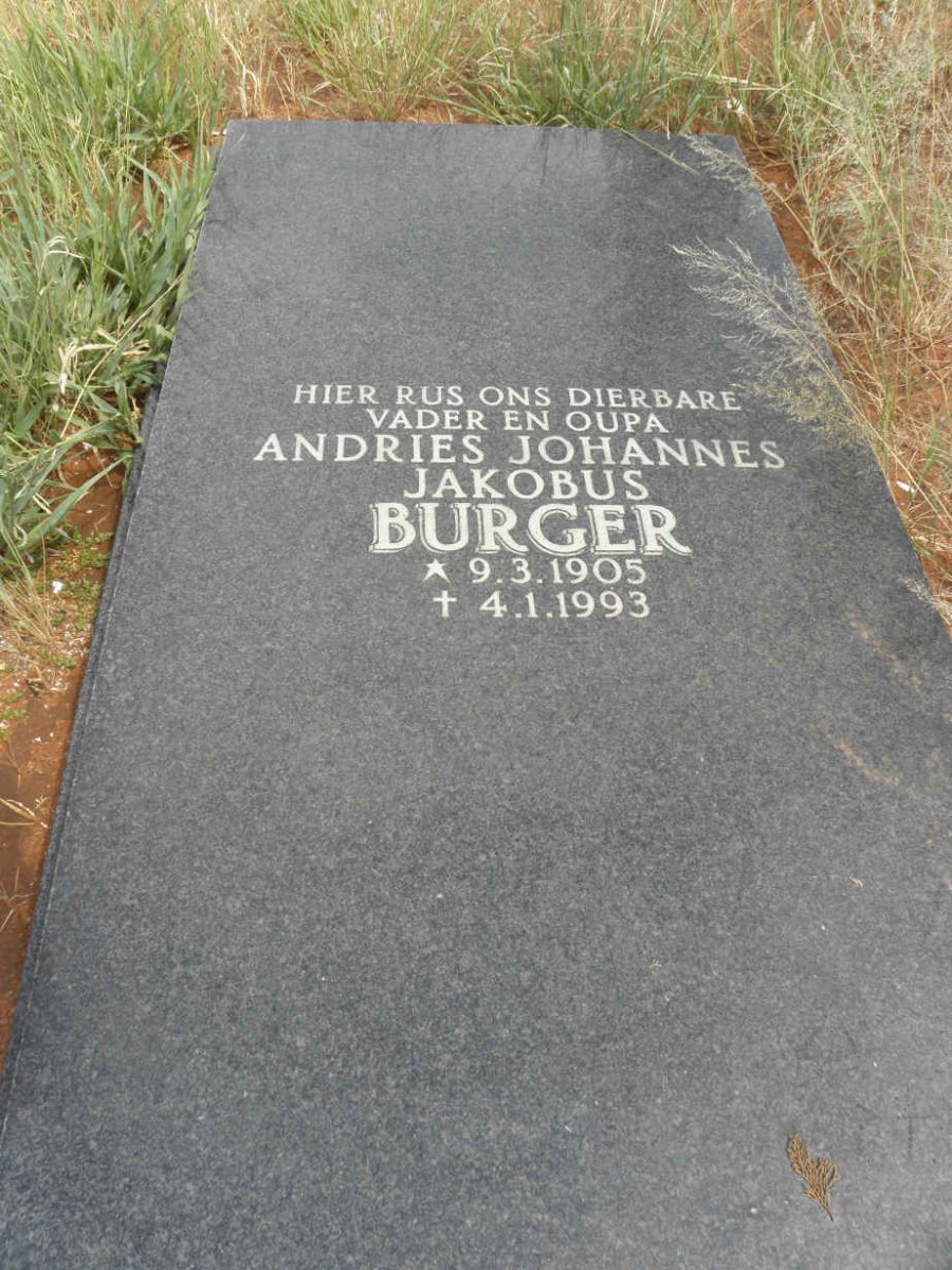 BURGER Andries Johannes Jakobus 1905-1993