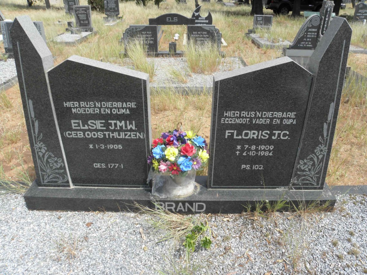 BRAND Floris J.C. 1909-1984 &amp; Elsie J.M.W. OOSTHUIZEN 1905-