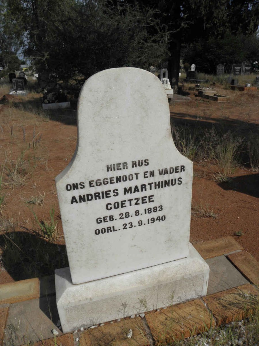 COETZEE Andries Marthinus 1883-1940