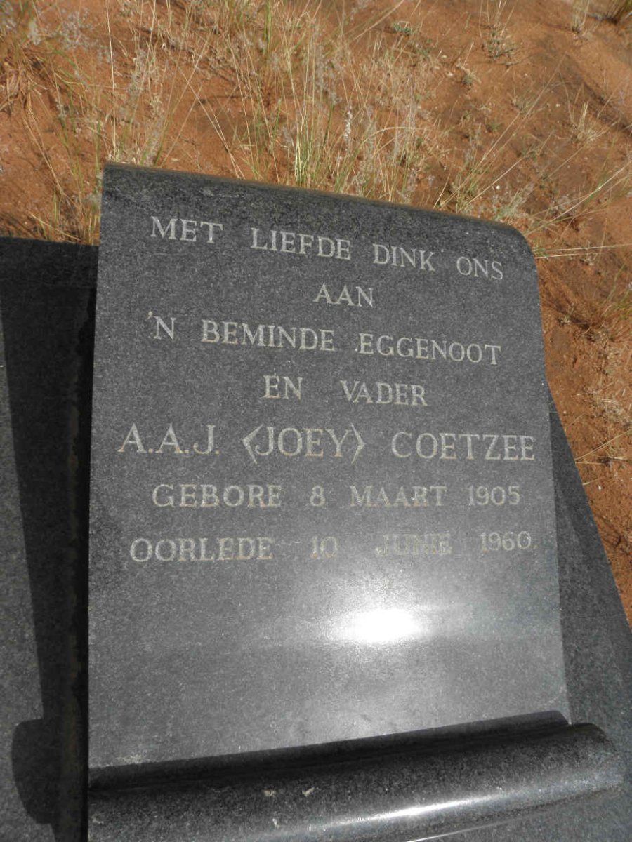 COETZEE A.A.J. 1905-1960