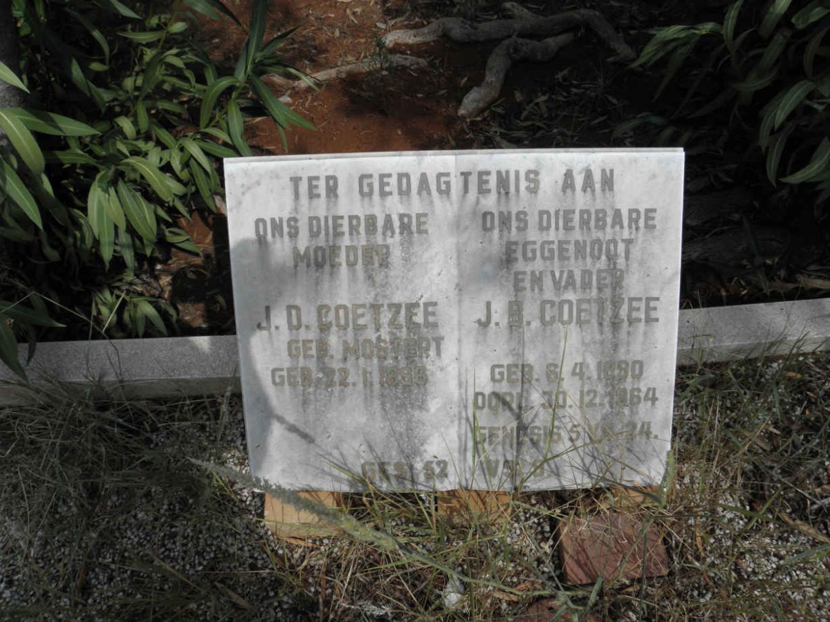COETZEE J.B. 1890-1964 &amp; J.D. MOSTERT 1886-