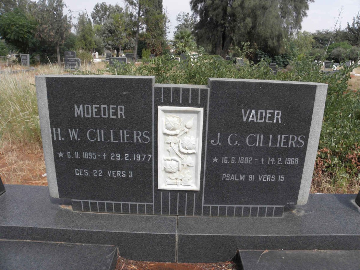 CILLIERS J.G. 1882-1968 &amp; H.W. 1895-1977