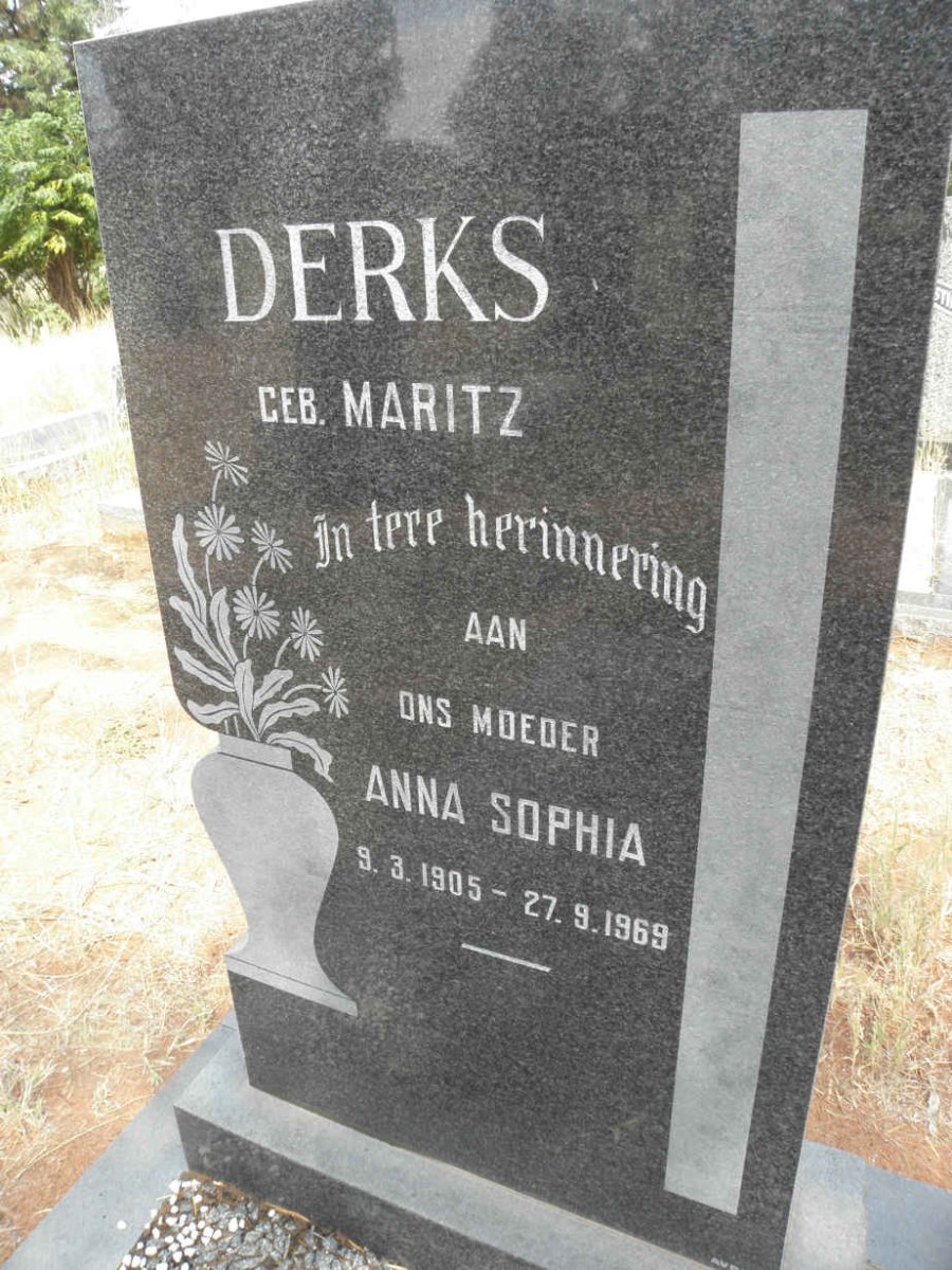 DERKS Anna Sophia nee MARITZ 1905-1969