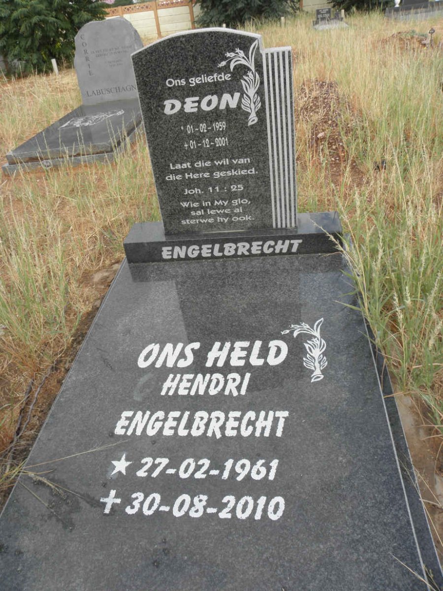 ENGELBRECHT Deon 1959-2001 :: ENGELBRECHT Hendri 1961-2010