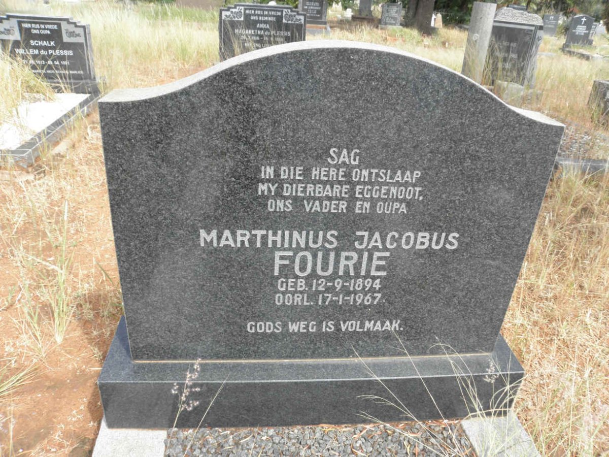 FOURIE Marthinus Jacobus 1894-1967