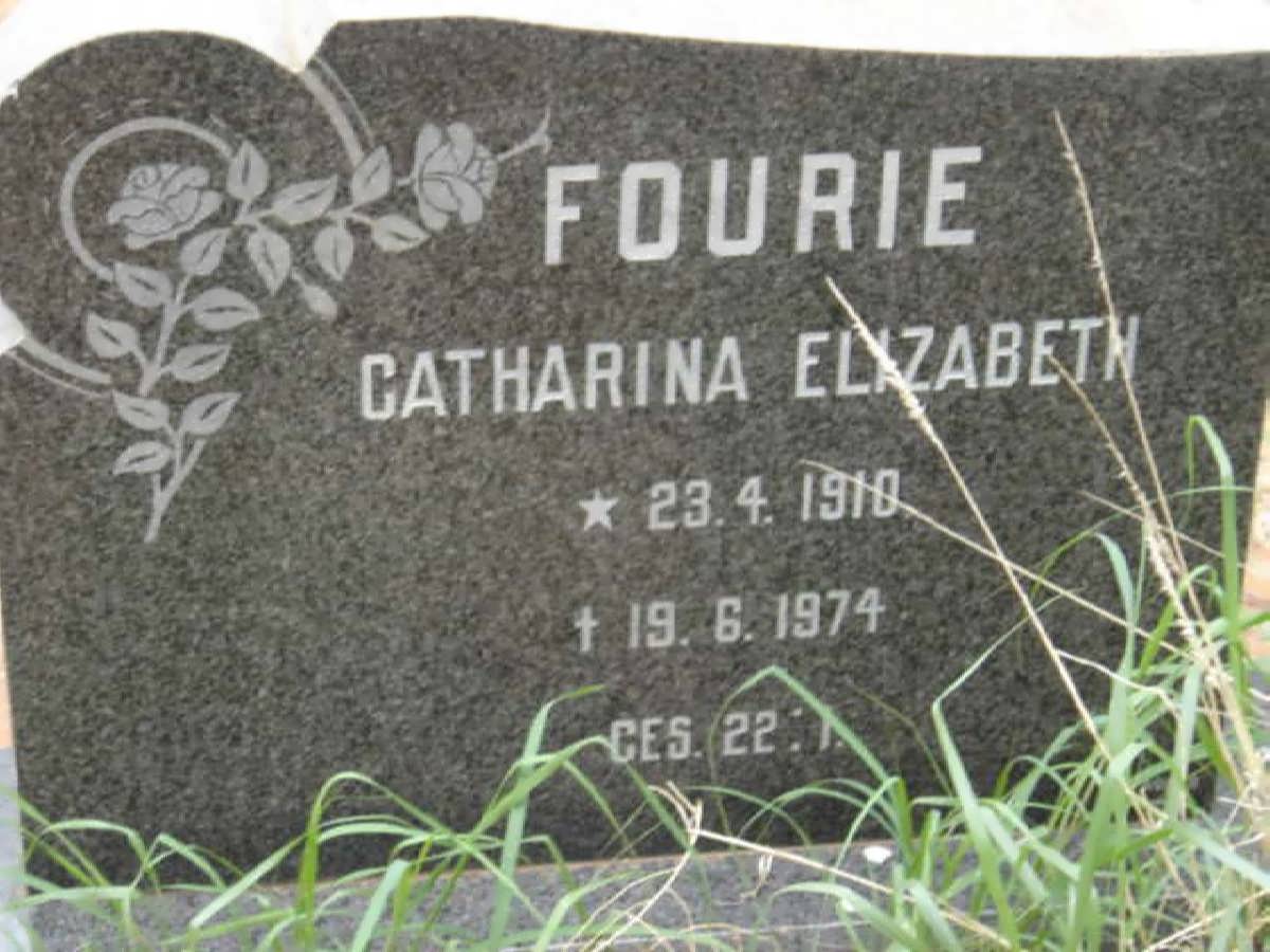 FOURIE Johannes Jacobus 1900-1984 &amp; Catharina Elizabeth 1910-1974