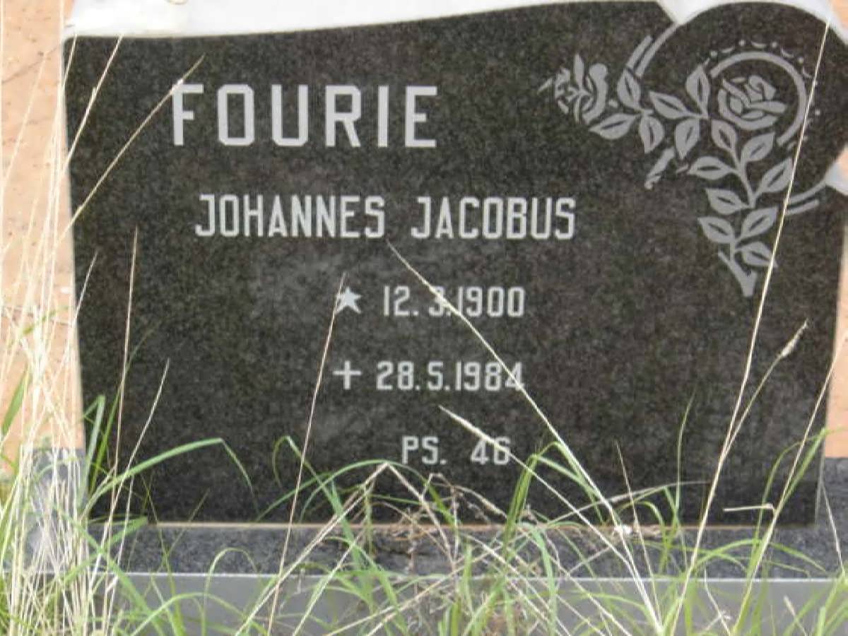 FOURIE Johannes Jacobus 1900-1984 &amp; Catharina Elizabeth 1910-1974