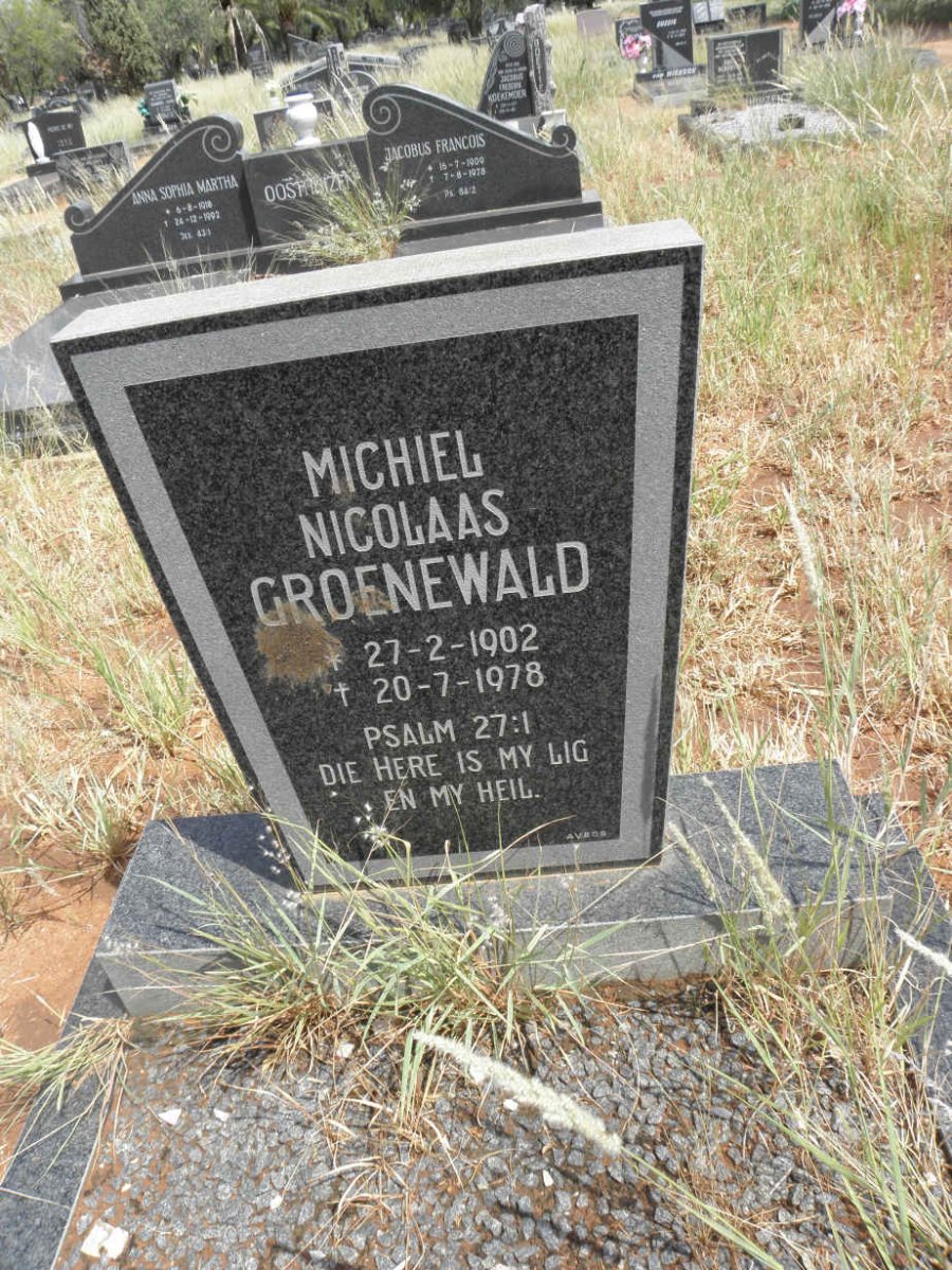 GROENEWALD Michiel Nicolaas 1902-1978