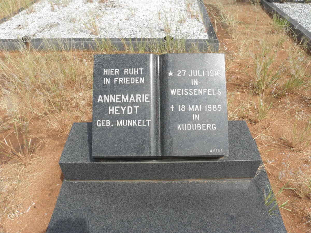 HEYDT Annemarie nee MUNKELT 1916-1985