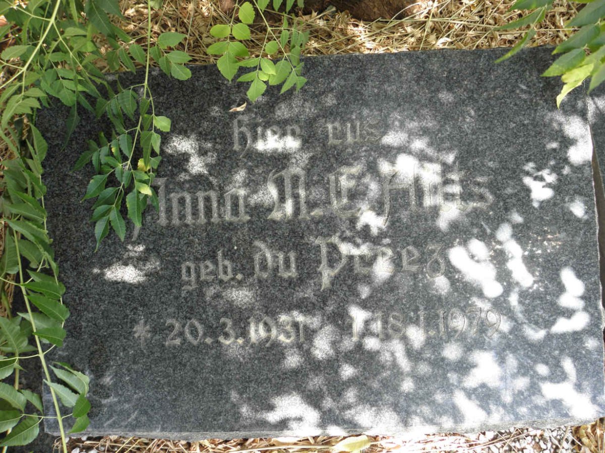HUTS Inna M.F. nee DU PREEZ 1931-1979