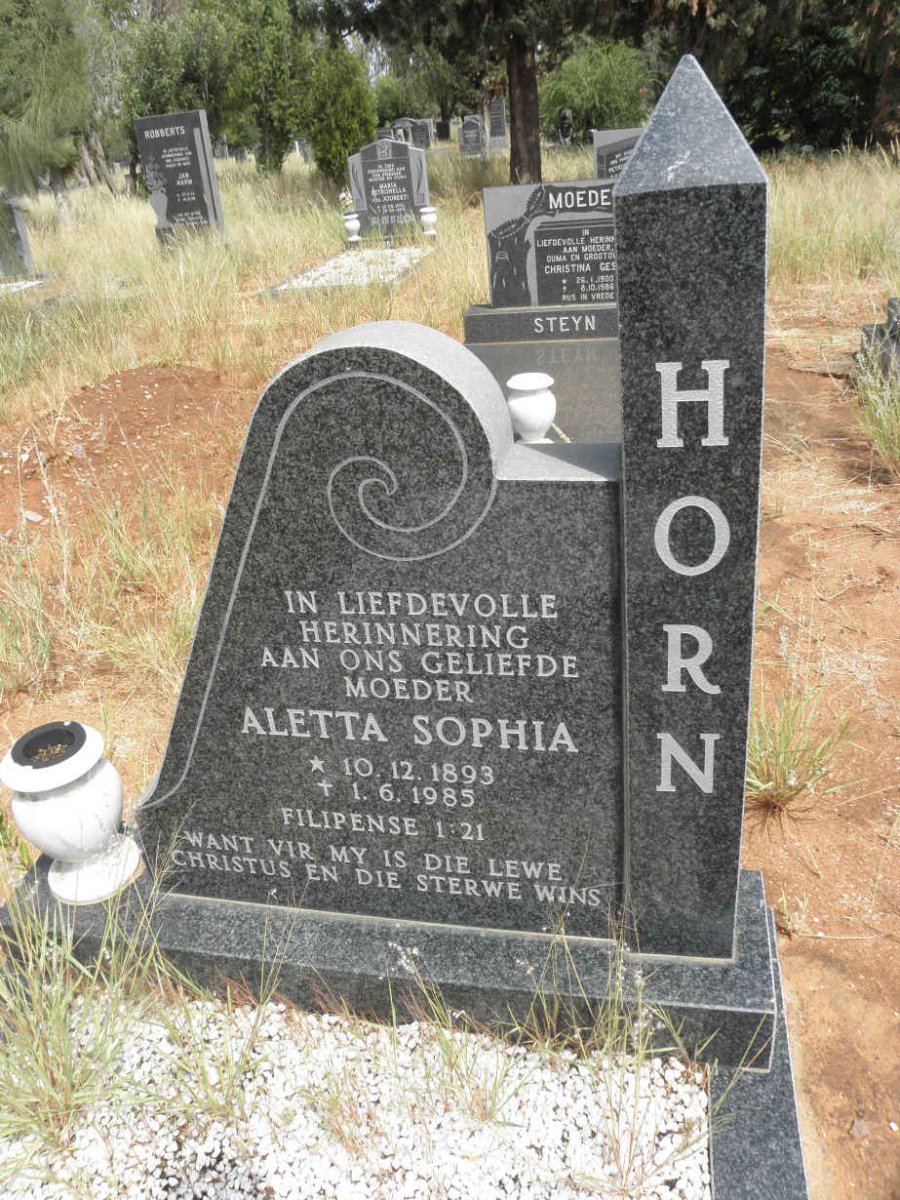 HORN Aletta Sophia 1893-1985