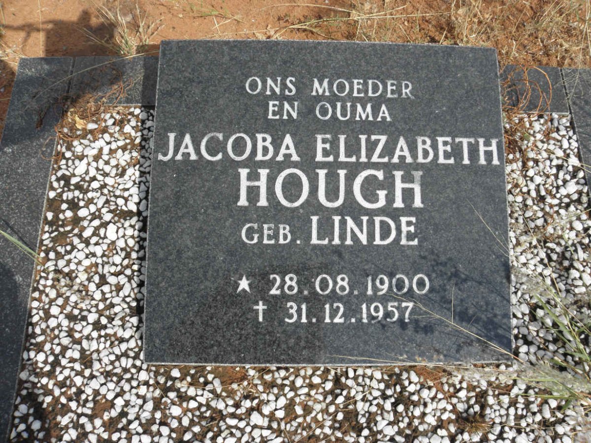 HOUGH Jacoba Elizabeth nee LINDE 1900-1957