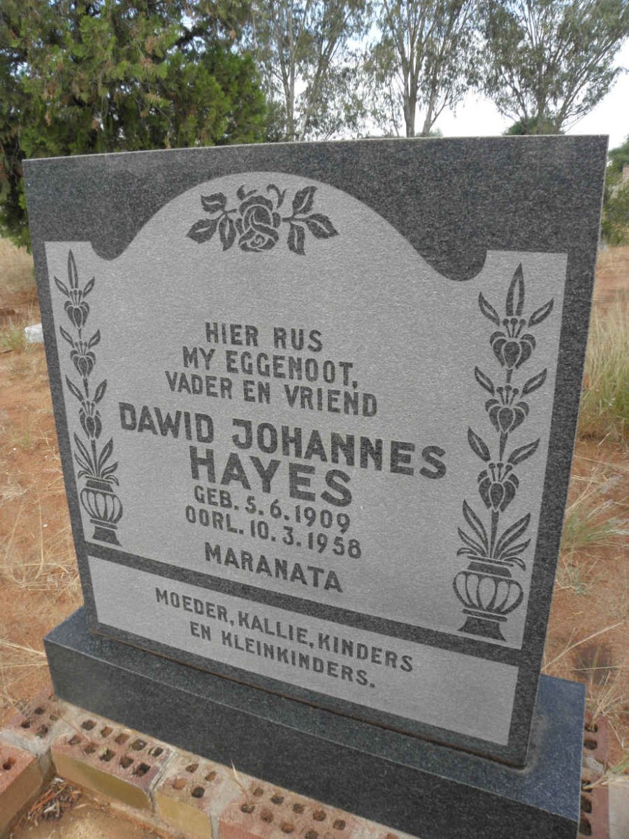HAYES Dawid Johannes 1909-1958