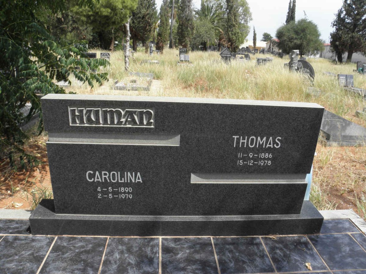 HUMAN Thomas 1886-1978 &amp; Carolina 1890-1979