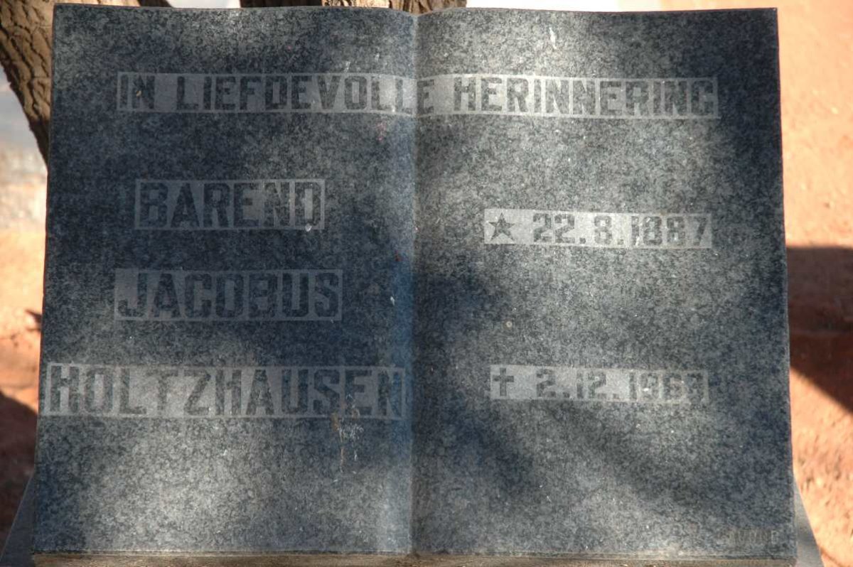 HOLTZHAUSEN Barend Jacobus 1887-1968