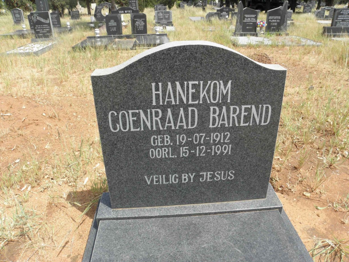 HANEKOM Coenraad Barend 1912-1991