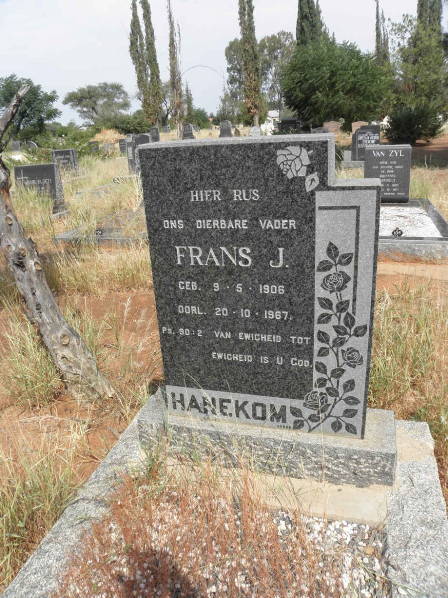 HANEKOM Frans J. 1906-1967