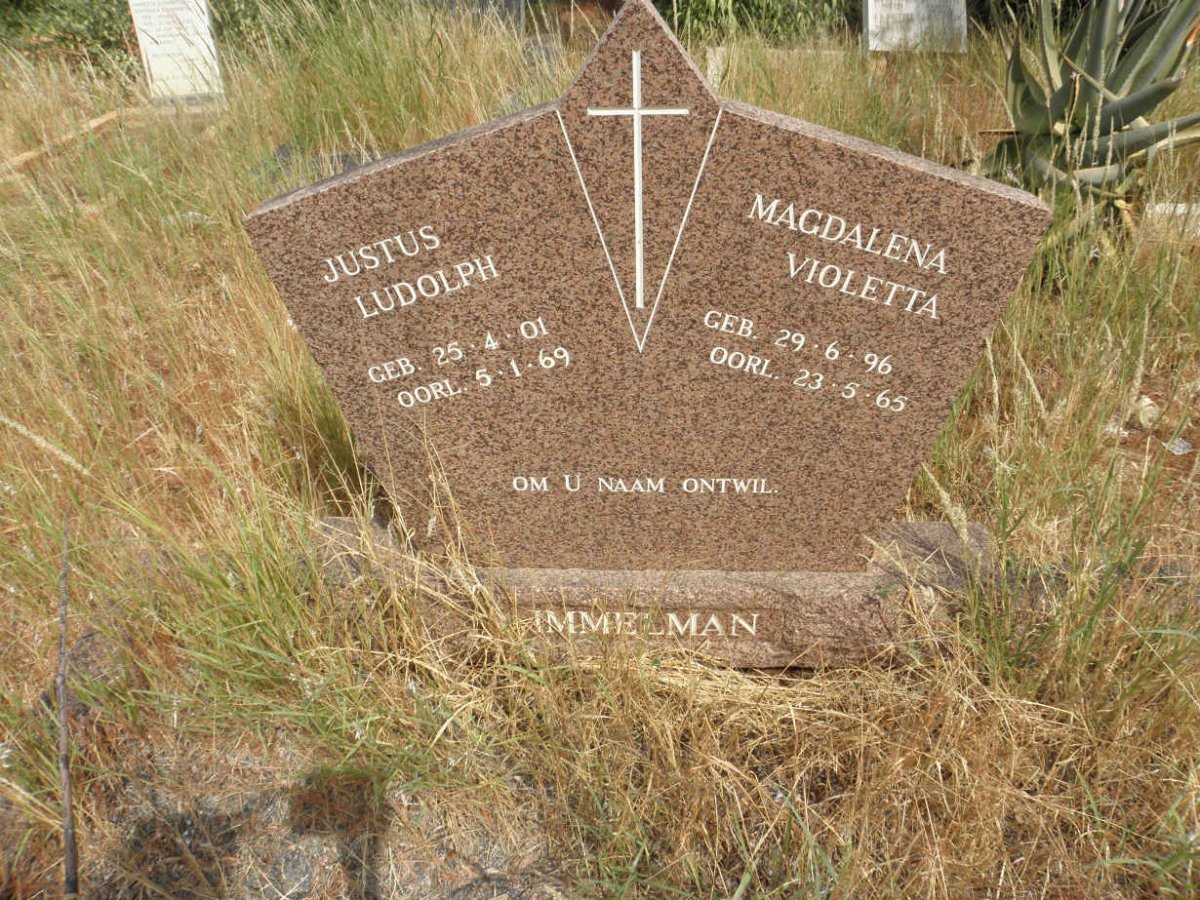 IMMELMAN Justus Ludolph 1901-1969 &amp; Magdalena Violetta 1896-1965