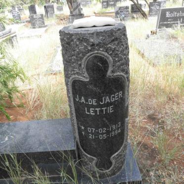 JAGER J.A., de 1913-1994