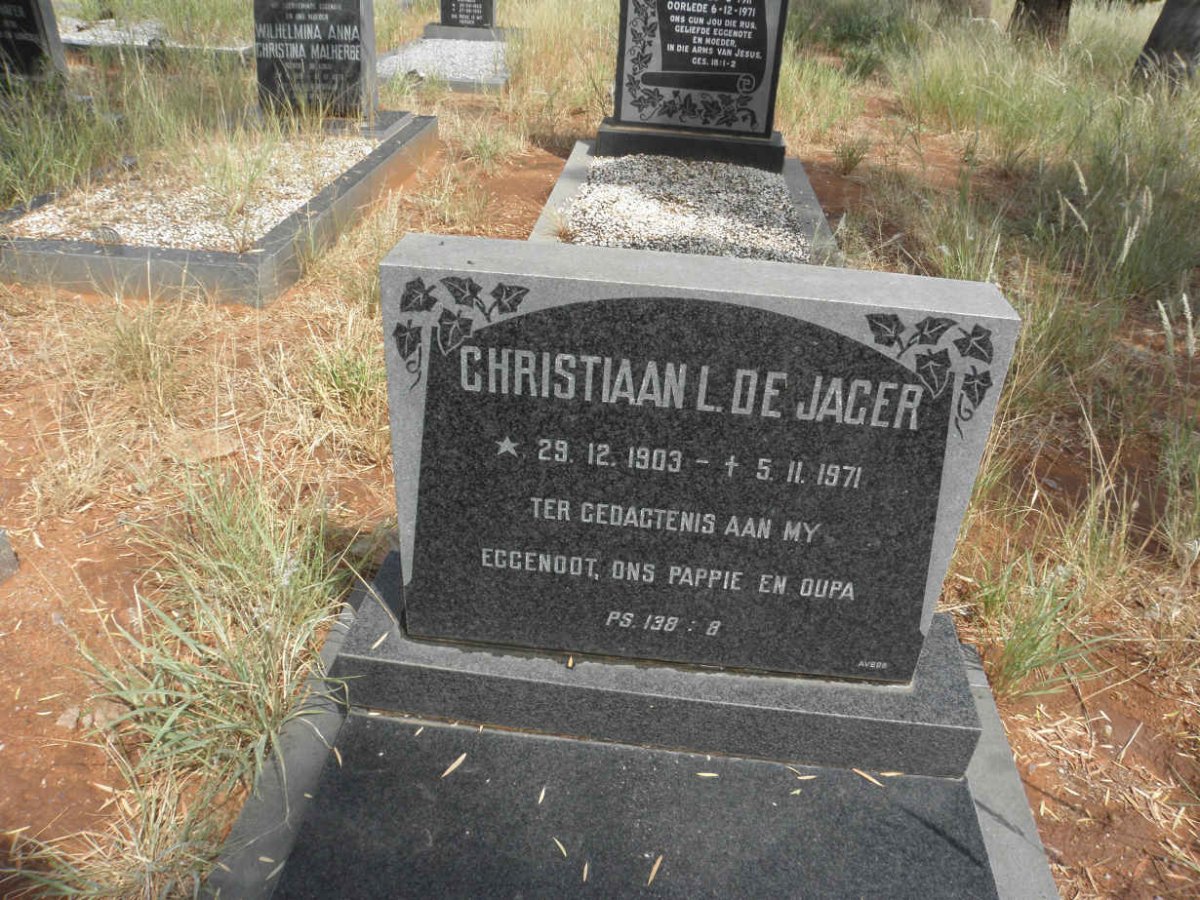 JAGER Christiaan L., de 1903-1971