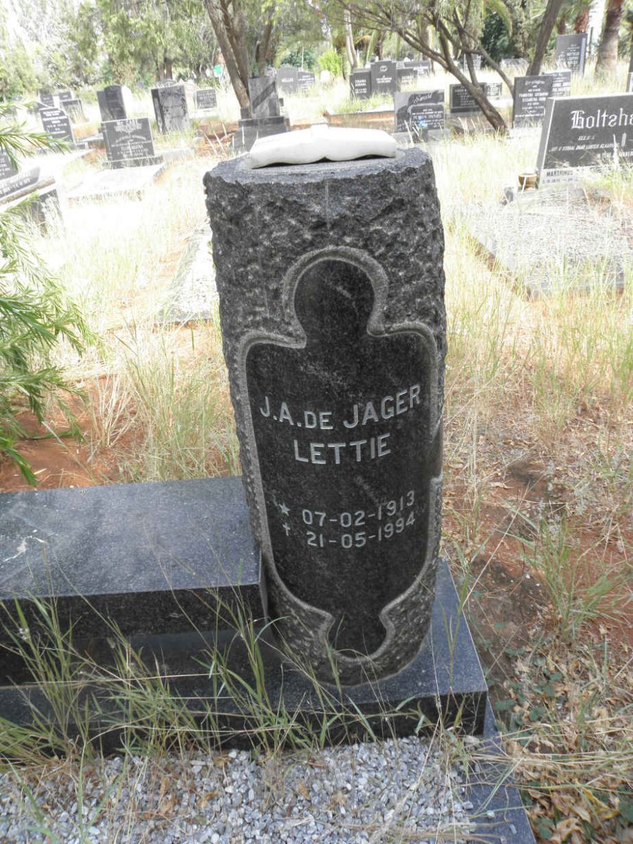 JAGER J.A., de 1913-1994