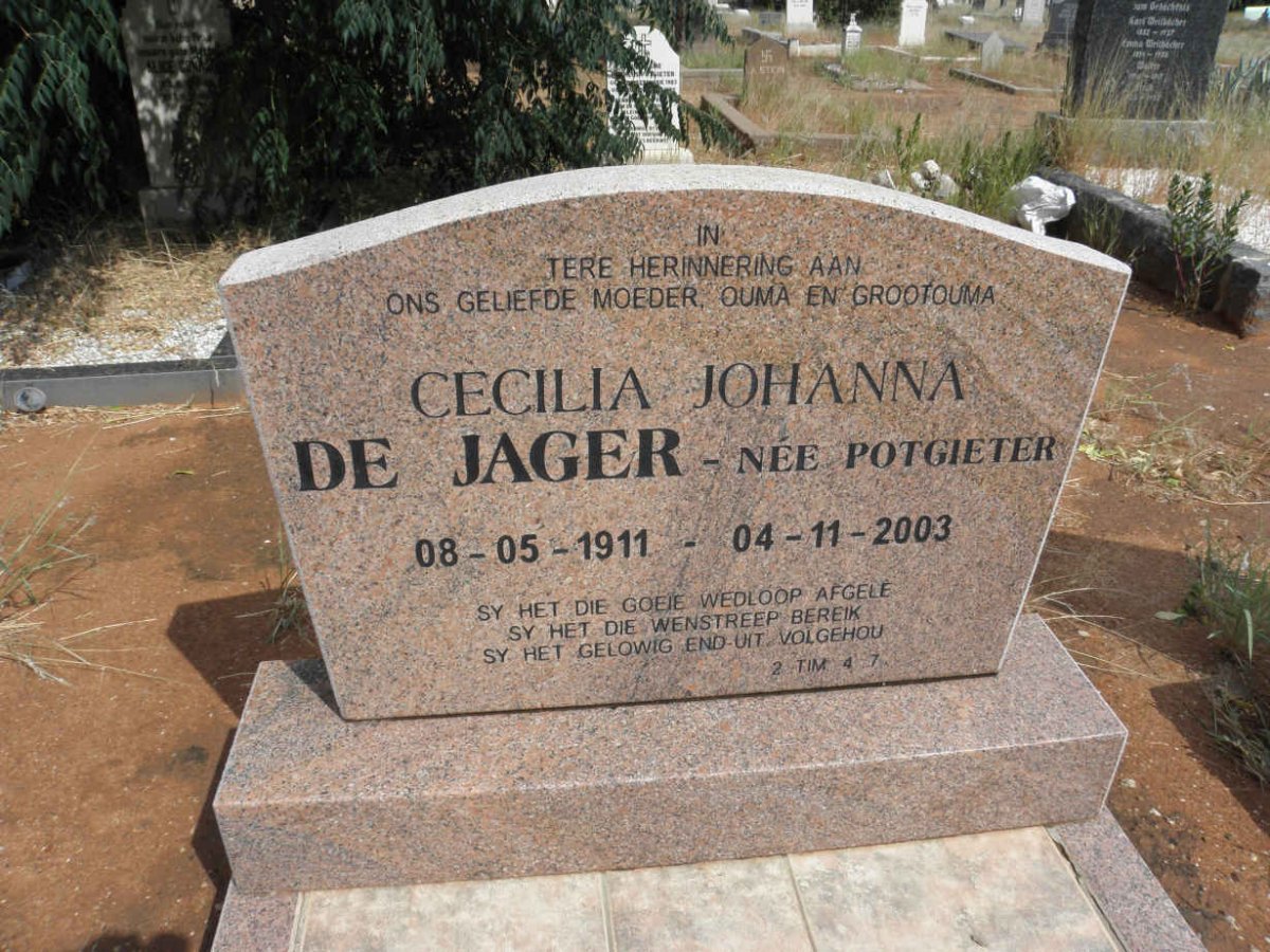 JAGER Cecilia Johanna, de nee POTGIETER 1911-2003