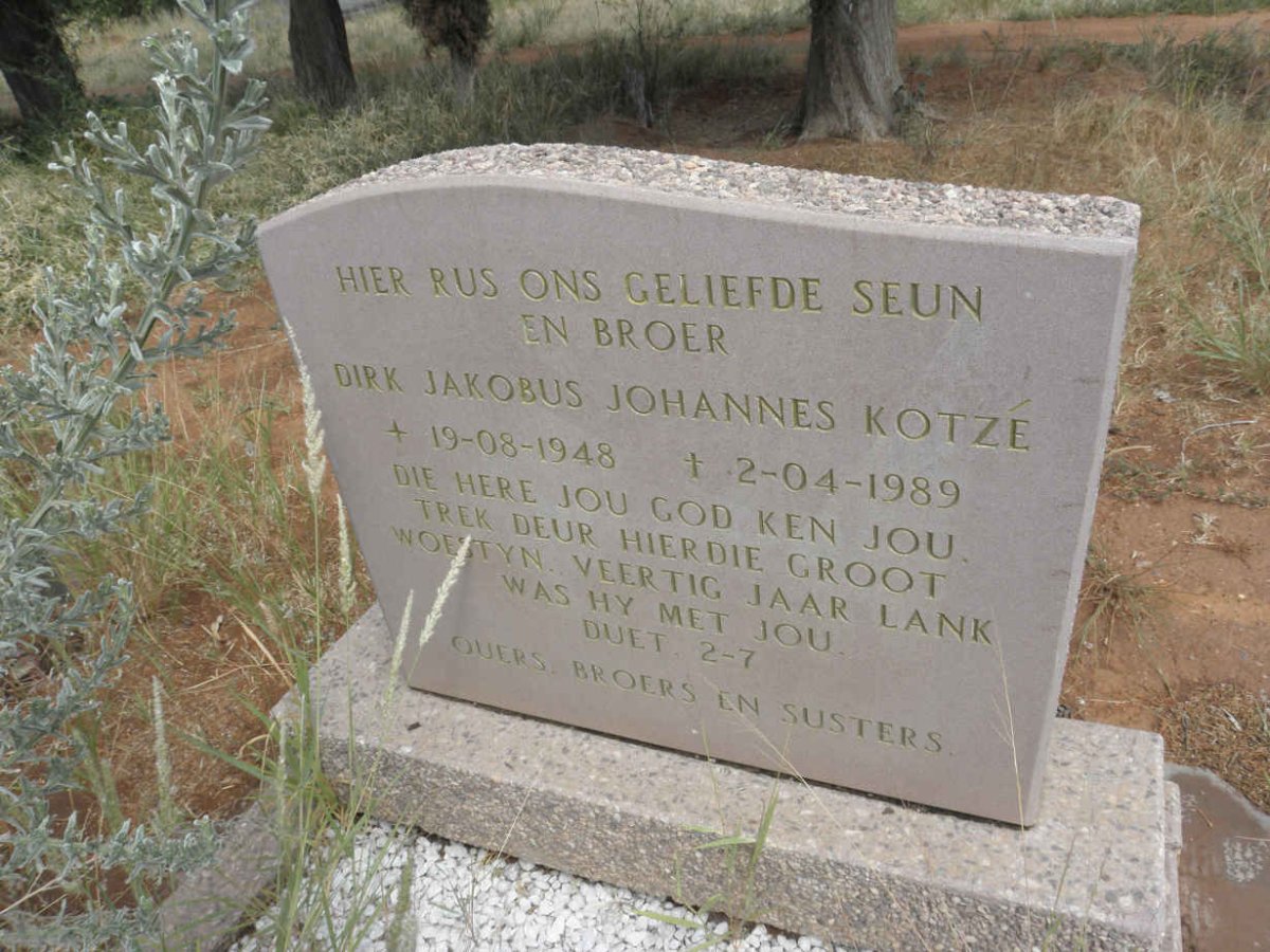 KOTZE Dirk Jakobus Johannes 1948-1989