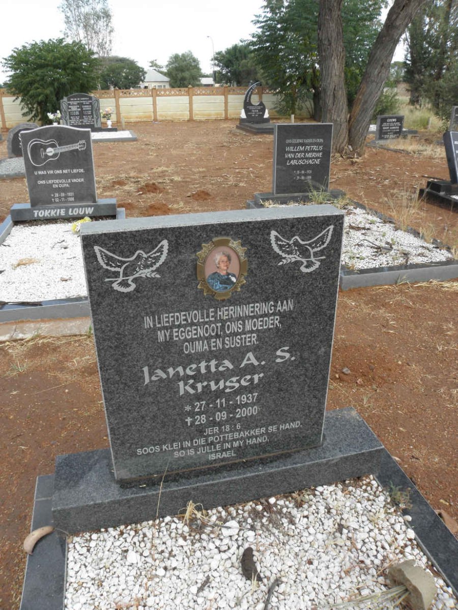 KRUGER Janetta A.S. 1937-2000