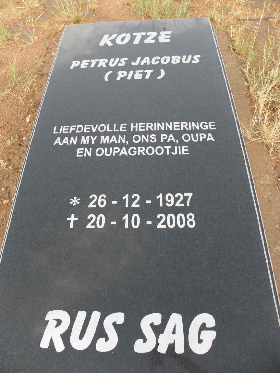 KOTZE Petrus Jacobus 1927-2008