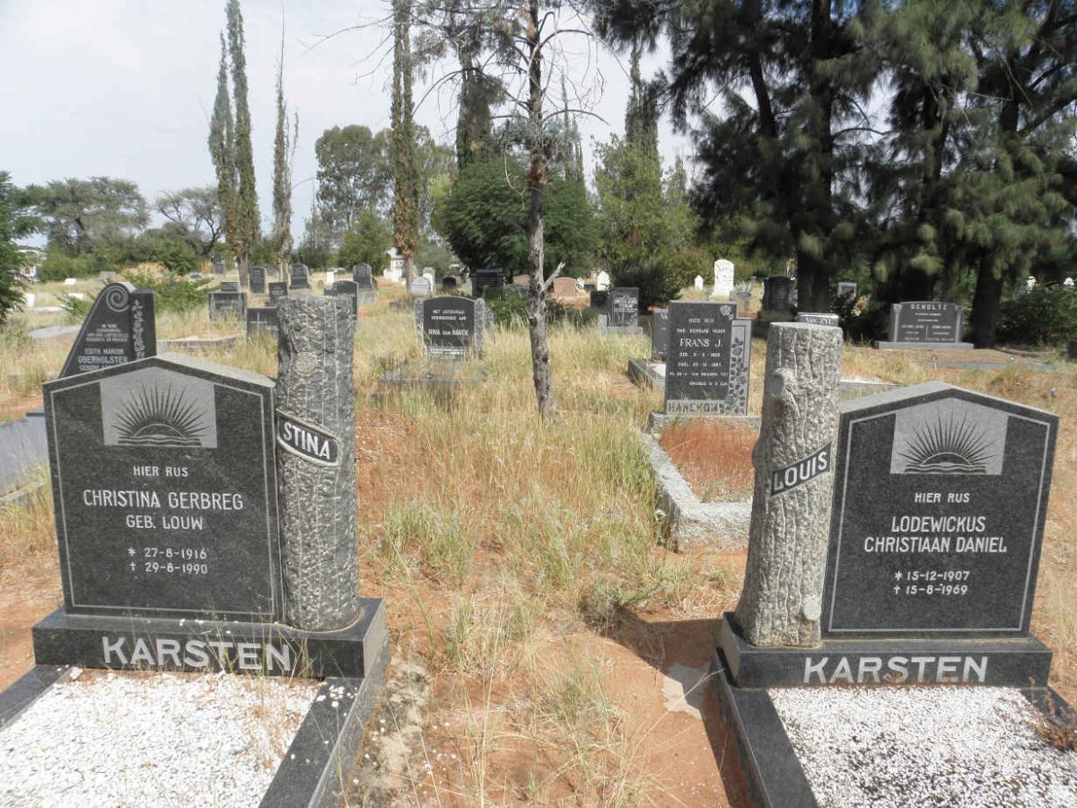KARSTEN Lodewickus Christiaan Daniel 1907-1969 &amp; Christina Gerbreg LOUW 1916-1990