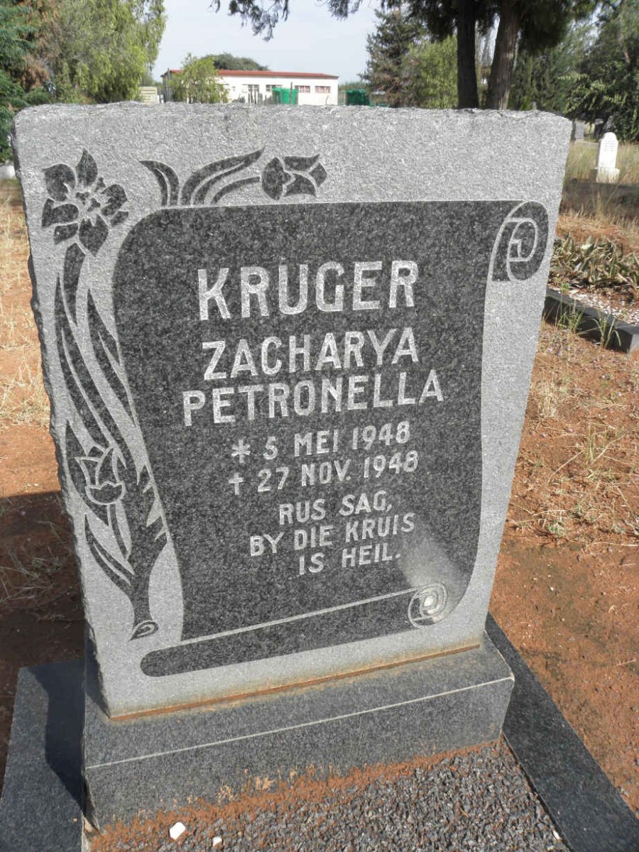 KRUGER Zacharya Petronella 1948-1948