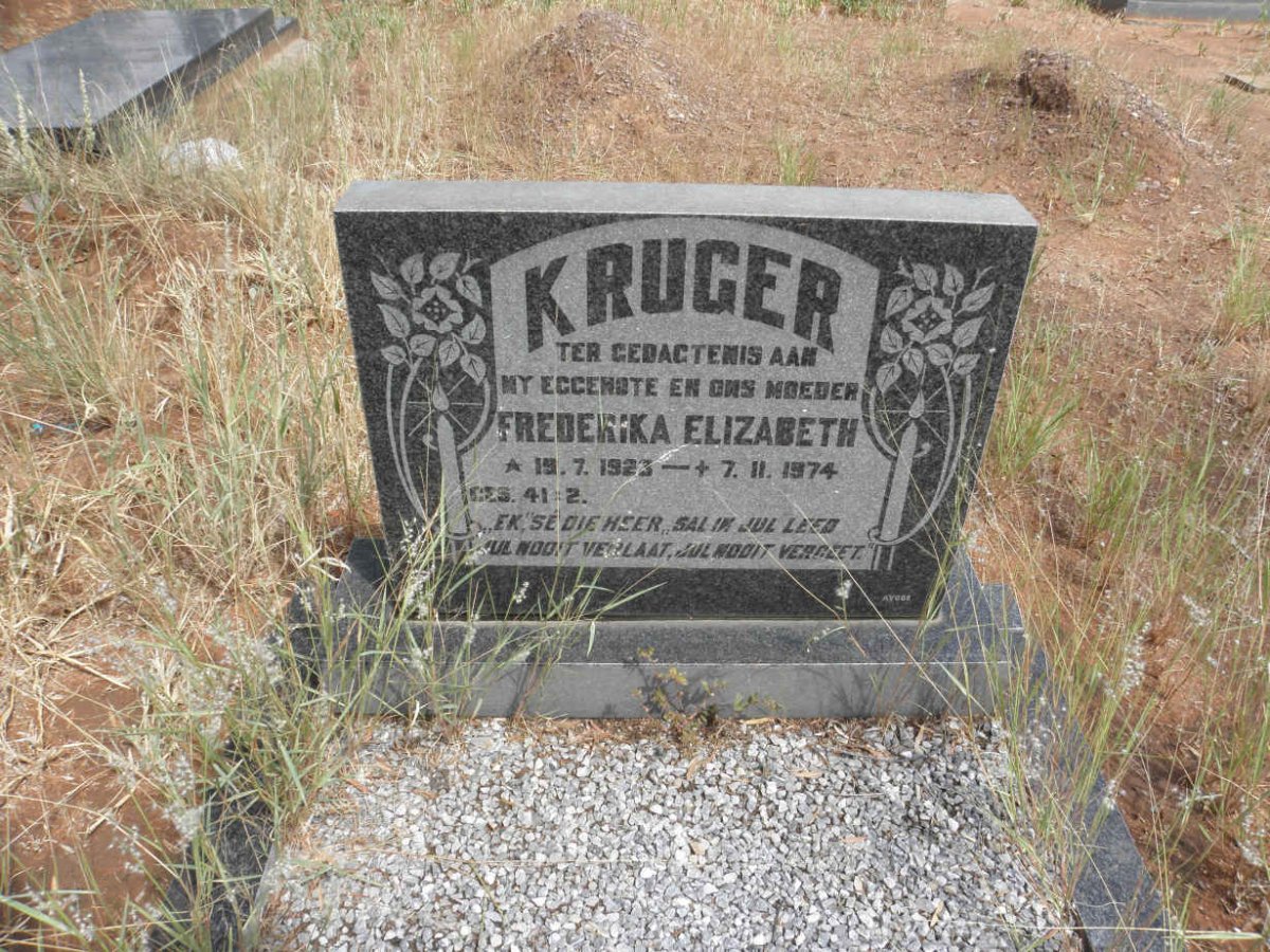 KRUGER Frederika Elizabeth 1923-1974