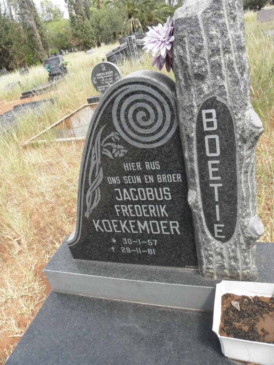 KOEKEMOER Jacobus Frederick 1957-1981