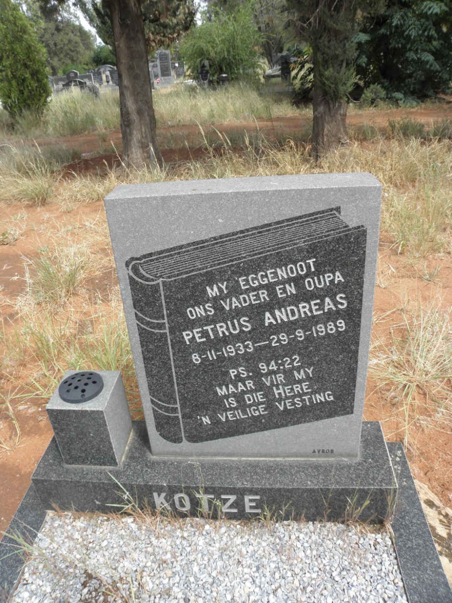 KOTZE Petrus Andreas 1933-1989
