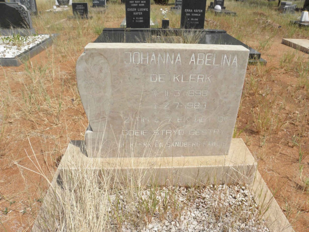 KLERK Johanna Abelina, de 1898-1983