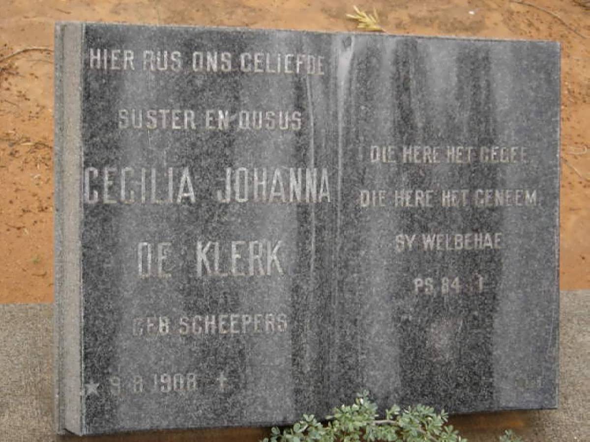 KLERK Cecilia Johanna, de nee SCHEEPERS 1908-
