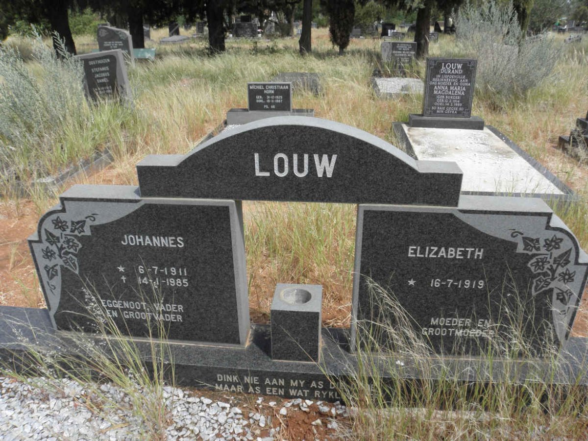 LOUW Johannes 1911-1985 &amp; Elizabeth 1919-
