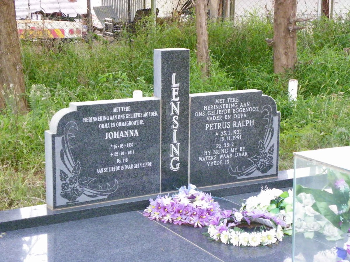 LENSING Petrus Ralph 1931-1991 &amp; Johanna 1937-2014