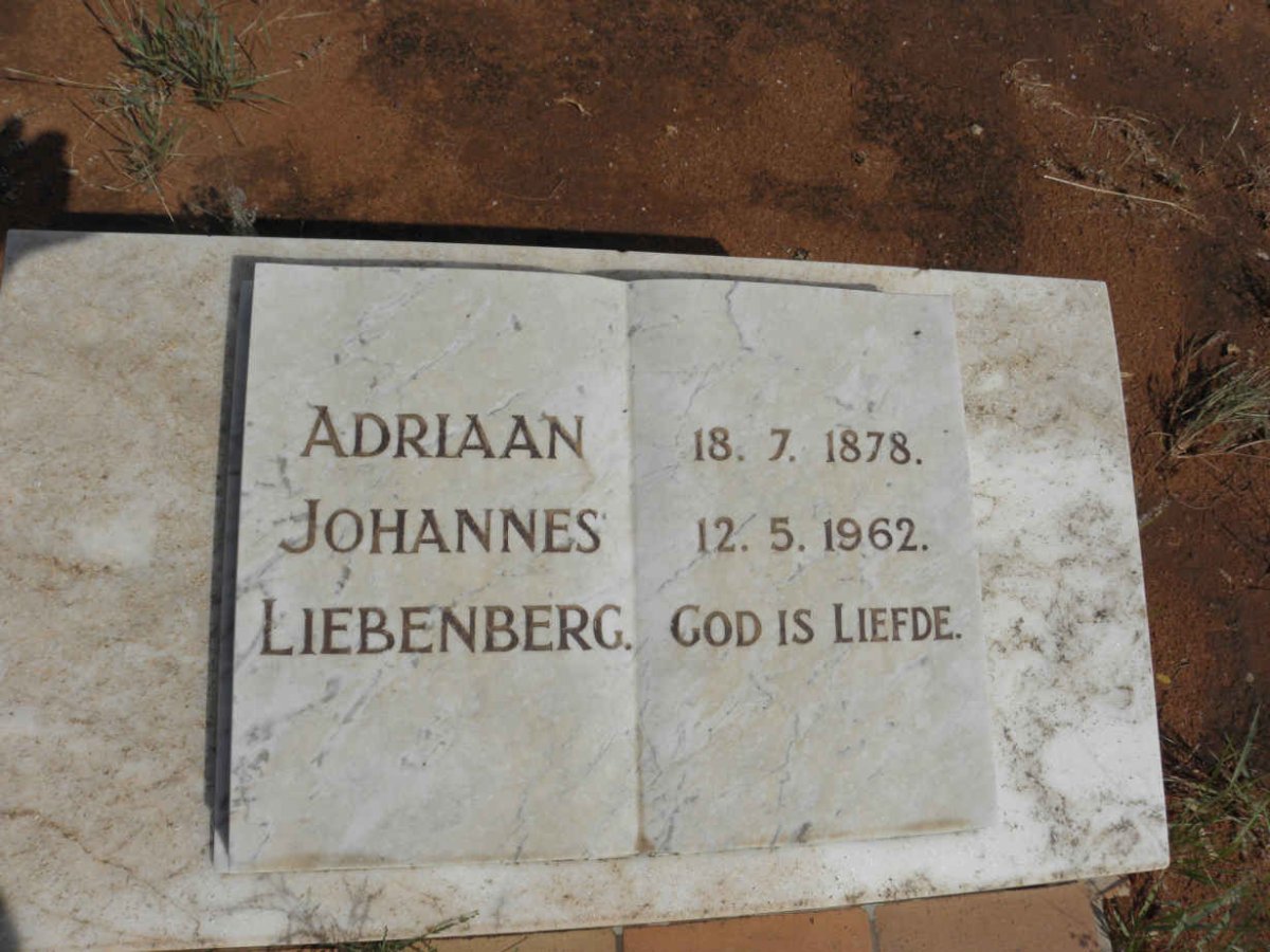 LIEBENBERG Adriaan Johannes 1878-1962